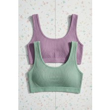 Underwear Bodyway 2'li Paket Fitilli Bralet Büstiyer Esnek Sütyen Günlük Spor Crop Top