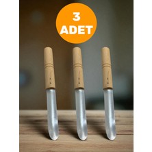Feyza Design 3'lü Ahşap Saplı Paslanmaz Çelik Patlıcan ve Kabak Dolma Oyacağı Set