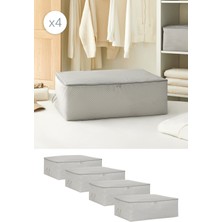 Ocean Home Textile 4 Adet Büyük Boy Gri Balıksırtı Baza Altı Yastık Yorgan Kazak Hurcu 62 x 46 x 22 cm