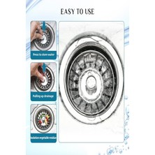 Feyza Design 3'lü Paslanmaz Çelik Lavabo Süzgeç Seti, 8 Cm, Iki Yönlü, Dayanıklı ve Pratik