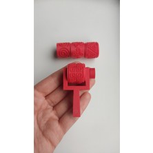 Feyza Design 2 cm Seramik ve Polimer Kil Desen Verici Merdane Seti (3'lü)