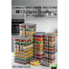 Fithome 48 Parça Mega Saklama Kabı Seti – 2400-1170-1200-600-240 ml – Kilitli Kapak – Sızdırmaz – Bpa’sız