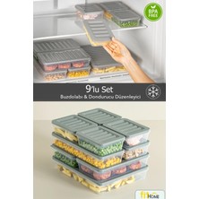 Fithome 9'lu Derin Dondurucu Düzenleyici Hava Almaz Saklama Kabı Seti 1X2400ML 2X1170ML 2X1200ML 2X600ML