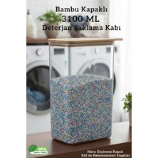 Fithome Bambu Kapak Deterjan Saklama Kabı 3.1 Litre Hava Geçirmez Nem Önler - 3100 ml