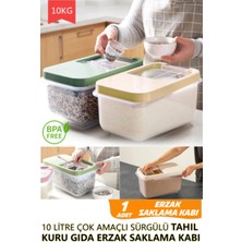 Fithome 10 Litre Büyük Boy Kuru Gıda Tahıl Mama Saklama Kabı 1 Adet