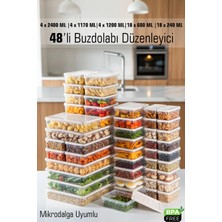 Fithome 48 Parça Mega Saklama Kabı Seti – 2400-1170-1200-600-240 ml – Kilitli Kapak – Sızdırmaz – Bpa’sız