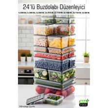 Fithome 24'lü Sızdırmaz Saklama Kabı Seti Buzdolabı ve Difriz Düzenleyici Set Mikrodalga Uygun