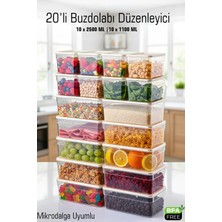 Fithome 20’li Derin Saklama Kabı Seti 10X2500 ml 10X1100 ml – Bpa’sız Sızdırmaz Mikrodalga Uyumlu