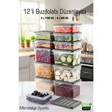 Fithome 12’li Saklama Kabı Seti 6X1100 ml Derin 6X600 ml Sığ Mikrodalga ve Bulaşık Makinesi Uyumlu