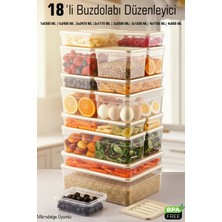 Fithome 18'li Buzdolabı ve Difriz Düzenleyici Saklama Kabı Seti Mikrodalga Uygun Bpa Dolap Içi Saklama Kabı
