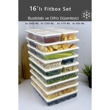 Fithome 16 Adet Fitbox Buzdolabı ve Buzluk Düzenleyici Hava Geçirmez Saklama Kabı Seti