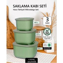 Fithome 3'lü Silikon Kapak Hava Almaz Mikrodalga ve Buzluk Saklama Kabı Seti