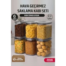 Fithome 6 Adet 2100 ml Dikdörtgen Hava Almaz Contalı Saklama Kabı Seti