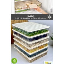 Fithome 6 Adet 2400 ml Buzluk Derin Dondurucu Buzdolabı Düzenleyici Hava Almaz Saklama Kabı