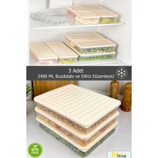 Fithome 3'lü Set Buzluk Buzdolabı Difriz Organizeri Mikrodalgaya Uygun Hava Almaz Saklama Kabı