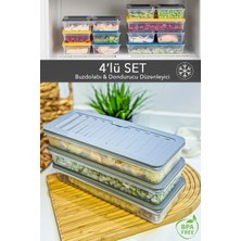 Fithome 3'lü Buzdolabı Düzenleyici Difriz Organizer Mikrodalga Uygun Saklama Kabı 3 x 1170 ml Antrasit