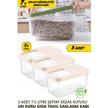 Fithome 3 Adet 7,5 Litre Erzak Gıda Saklama Kabı Tahıl Bakliyat Deterjan Çok Amaçlı Saklama Kutusu