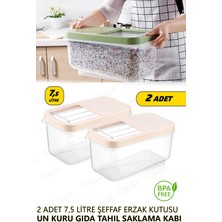 Fithome 2 Adet 7,5 Litre kg Çok Amaçlı Kuru Gıda Tahıl Mama Bakliyat Un Erzak Saklama Kabı