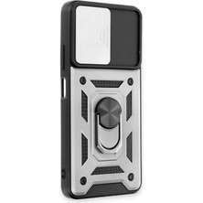 Epilons Redmi Note 11T Kılıf Pars Lens Yüzüklü Silikon - Gümüş