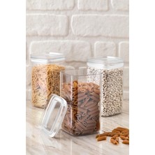 Fithome 3 Adet 1400 ml Şeffaf Vakumlu Erzak Saklama Kabı Seti