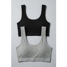 Underwear Bodyway 2'li Paket Fitilli Bralet Büstiyer Esnek Sütyen Günlük Spor Crop Top