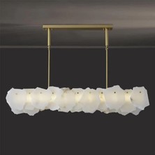 Ronisu Aydınlatma Nassira Mermer Sarkıt Avize – Doğal Taş Formlu, Altın Gövdeli Modern Aydınlatma Ra-Avz- 8031-29-74