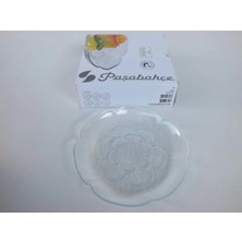 Paşabahçe Gelincik Pasta Tabak 6'lı Çiçek Desenli Cam Servis Tabakları