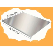 Feyza Design Paslanmaz Çelik Tek Taraf Bükümlü Tezgah Koruyucu 40X30 cm