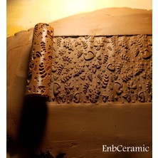 Feyza Design 10 cm Yılbaşı Seramik ve Polymer Kil Kalıp Doku Rulosu, Kurabiye Kalıbı