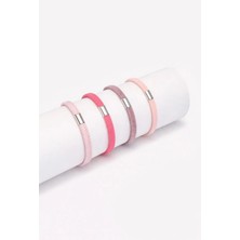 Renkli Lastik Toka Pembe Desenli