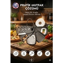Feyza Design 6 Parça Paslanmaz Çelik Mutfak Seti: Rende, Pizza Kesici, Soyacak, Şişe Açacağı