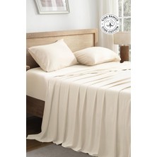 Evien Home Akfil %100 Pamuk Çarşaf Seti Çift Kişilik Pamuklu 3 Parça Bej 240x260 Cm Alvaro | Otel Çarşaf