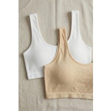 Underwear Bodyway 2'li Paket Fitilli Bralet Büstiyer Esnek Sütyen Günlük Spor Crop Top