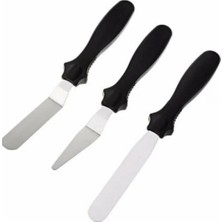 Feyza Design Pratik Pasta Palet Bıçak Seti 3'lü, Sıvama, Düzleme ve Krema Spatulası