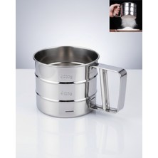 Feyza Design Pratik Paslanmaz Metal Un ve Şeker Eleği, Dayanıklı ve Kullanışlı Ürün