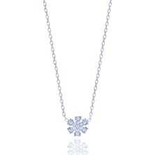 Midyat Nurtaş Gümüş Kar Tanesi Tasarım Zirkon Taşlı Gümüş Kadın Kolye 201025081