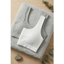 Underwear Bodyway 2'li Paket Fitilli Bralet Büstiyer Esnek Sütyen Günlük Spor Crop Top