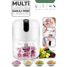 Feyza Design Şarjlı Mini El Rondo, Çelik 3 Bıçak, 250 ml Mutfak Robotu