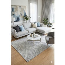 Babil Home Kaymaz Tabanlı Kesme  Salon Koridor Mutfak Yatak Odası Halısı 6008 Gri