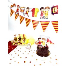 Fluparty Sarı - Kırmızı - Futbol Temalı Üçgen Flama Banner