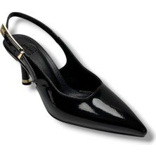 C-Shoes Ceylan Shoes 421-26 Rugan Deri Arkası Açık Ince Topuk Kadın Stiletto