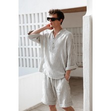 İkikız Siyah Çizgili Şort M-L