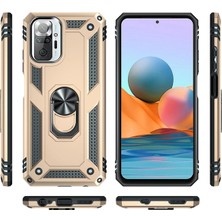 isiltikidsmoda Newface Xiaomi Redmi Note 10 Pro Kılıf Sofya Yüzüklü Silikon Kapak - Gold
