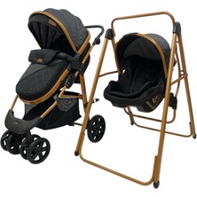 Antrasit Salıncaklı Travel Bebek Arabası Seti