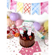 Fluparty Ice Cream - Dondurma Temalı XL Pasta Süsü Seti