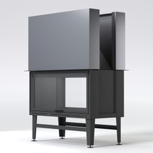 Özgürce Asansörlü Ön Arka Açık Tünel Şömine Haznesi - 70 cm