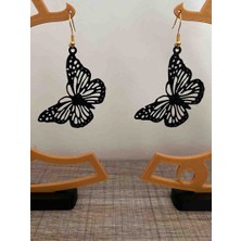 Maku Home Minimalist Siyah Kelebek Silüeti Küpe Seti