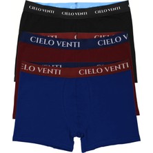 Cielo Venti Night Collection | 3'lü Organik Pamuk Erkek Boxer | Kraft Kutu