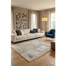 Babil Home Kaymaz Tabanlı Kesme  Salon Koridor Mutfak Yatak Odası Halısı 6012 Bej