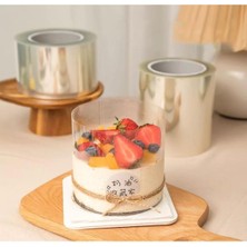 Feyza Design Şeffaf Desensiz Pasta Yan Dekor Film, Jelatin ve Krema Tutucu, 9 cm x 25 M